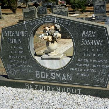 BEZUIDENHOUT Stephanus Petrus 1922-1983 &amp; Maria Susanna 1922-2011