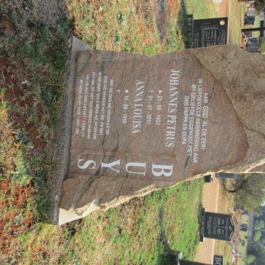 BUYS Johannes Petrus 1933-2011 &amp; ANNA Louisa 1958-