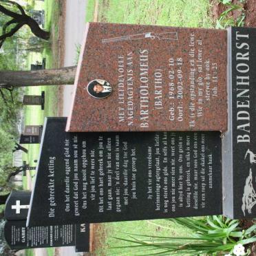 BADENHORST Bartholomeus 1968-2002