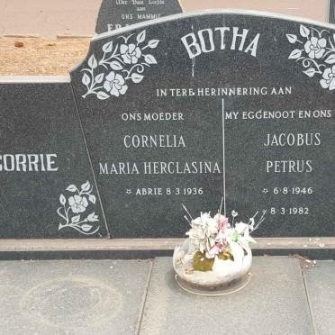 BOTHA Jacobus Petrus 1946-1982 &amp; Cornelia Maria Herclasina ABRIE 1936-