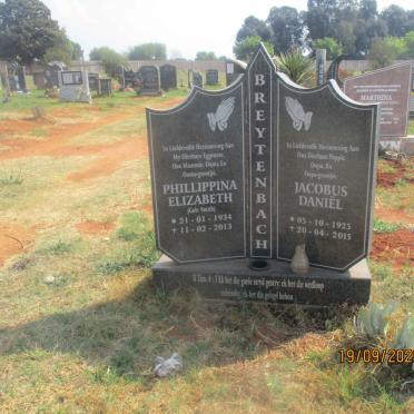 BREYTENBACH Jacobus Daniel 1925-2015 &amp; Phillippina Elizabeth SMITH 1934-2013