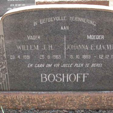 BOSHOFF Willem J.H. 1881 1963 &amp; Johanna E. J.V. VUUREN 1889-1981