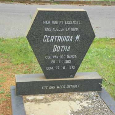 BOTHA Gertruida M. nee VAN DER SANDT 1903-1973
