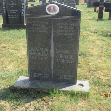BOTHA Gerhardus Johannes 1934-2014 &amp; Anna Magdalena 1934-2007