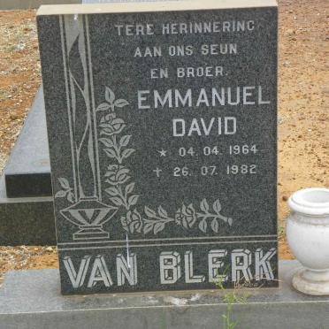 BLERK Emmanuel David, van 1964-1982