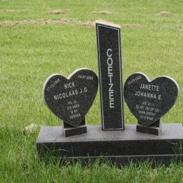 COETZEE Nicolaas J.G. 1944-2009 &amp; Janette Johanna E. 1942-
