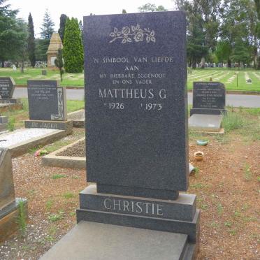 CHRISTIE Mattheus G. 1926-1973
