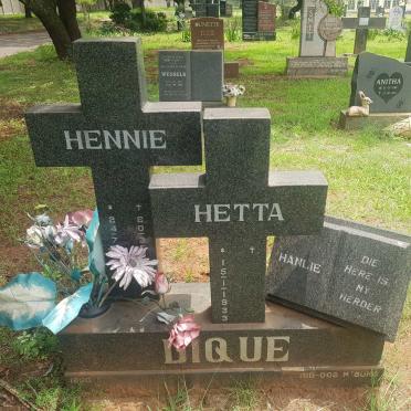 DIQUE Hennie &amp; Hetta 1933-
