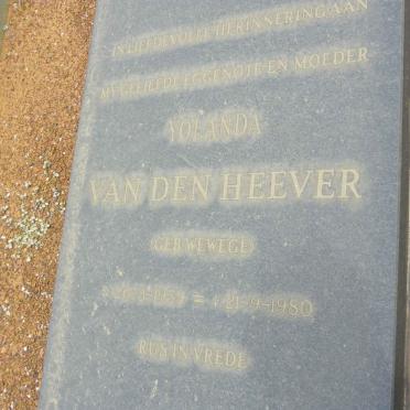 HEEVER Yolanda, van den nee WEWEGE 1959-1980