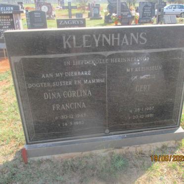 KLEYNHANS Dina Corlina Francina 1943-1982 :: KLEYNHANS Gert 1967-1981