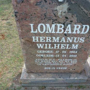 LOMBARD Hermanus Wilhelm 1964-2010