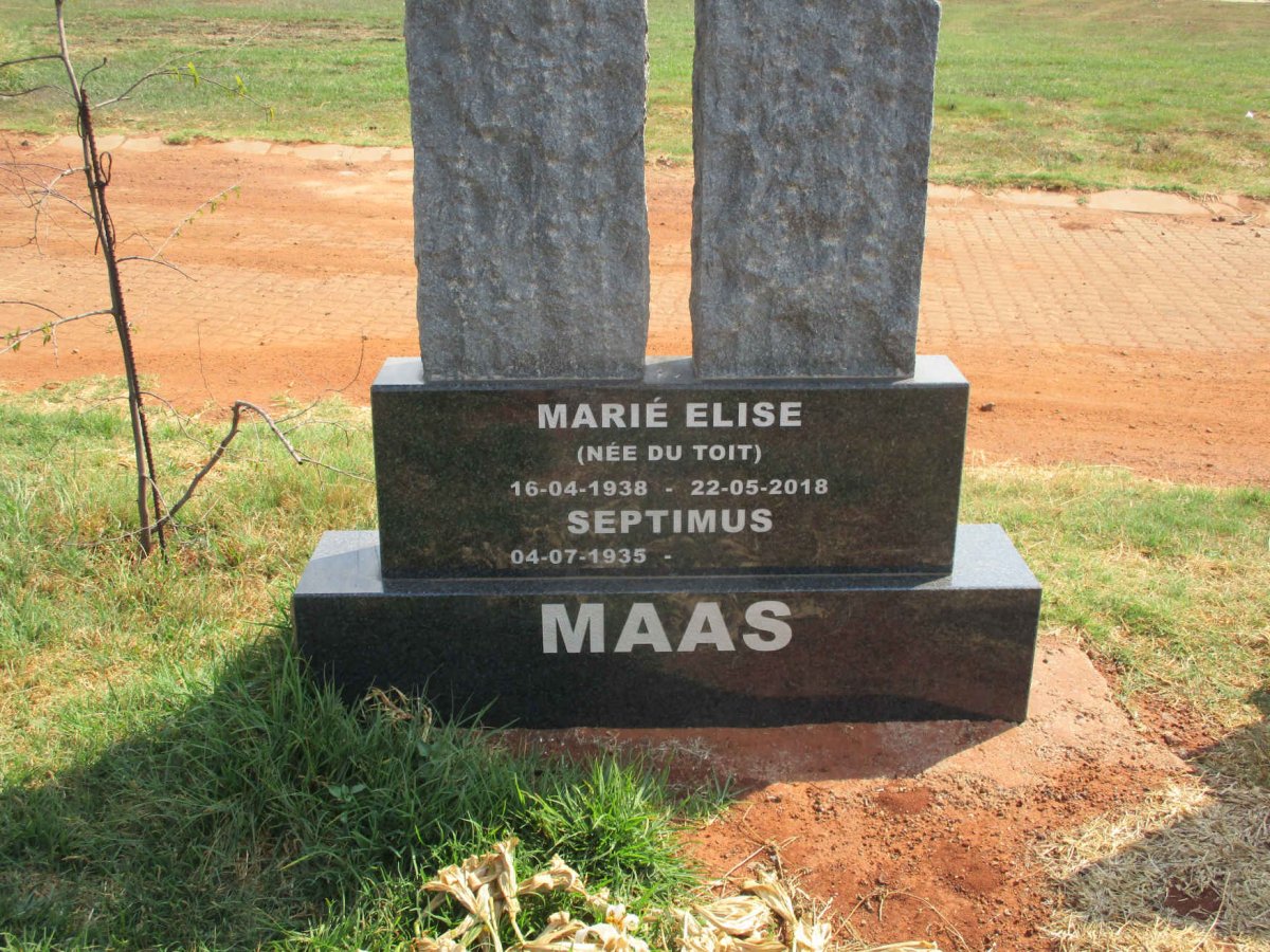 MAAS Septimus 1935- & Marié Elise DU TOIT 1938-2018