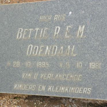 ODENDAAL Bettie R.E.M. 1895-1981