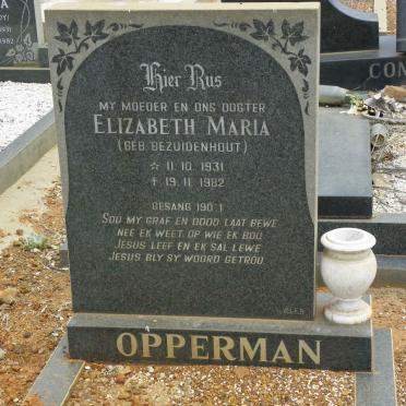 OPPERMAN Elizabeth Maria nee BEZUIDENHOUT 1931-1982