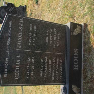 ROOS Jacobus J.H. 1933-2018 &amp; Cecilia J. 1929-2004