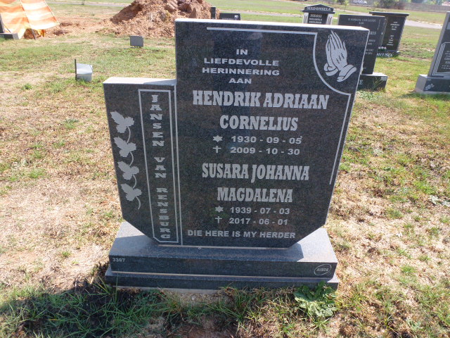 RENSBURG Hendrik Adriaan Cornelius, Jansen van 1930-2009 & Susara Johanna Magdalena 1939-2017
