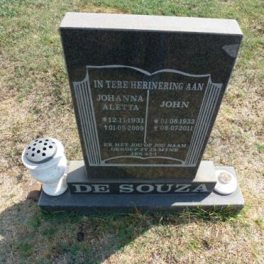 SOUZA John, de 1933-2011 &amp; Johanna Aletta 1931-2009