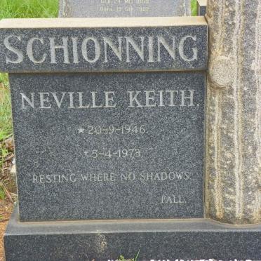 SCHIONNING Neville Keith 1946-1973