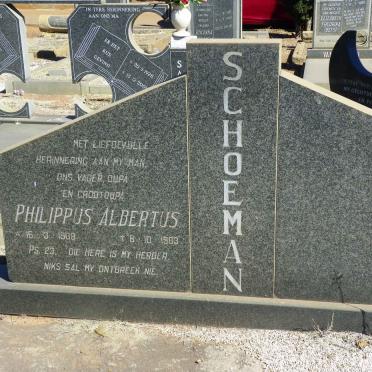 SCHOEMAN Philippus Albertus 1908-1983