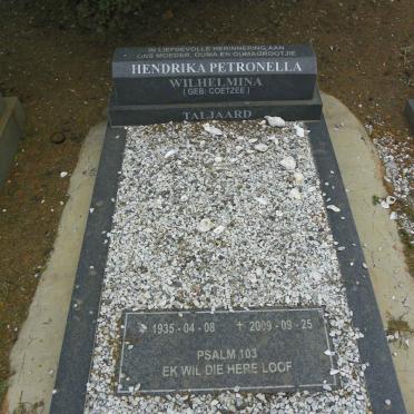 TALJAARD Hendrika Petronella Wilhelmina nee COETZEE 1935-2009