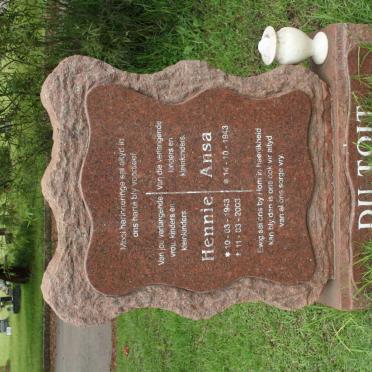 TOIT Hennie, du 1943-2003 &amp; Ansa 1943-