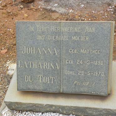 TOIT Johanna Catharina, du nee MATTHEE 1898-1970