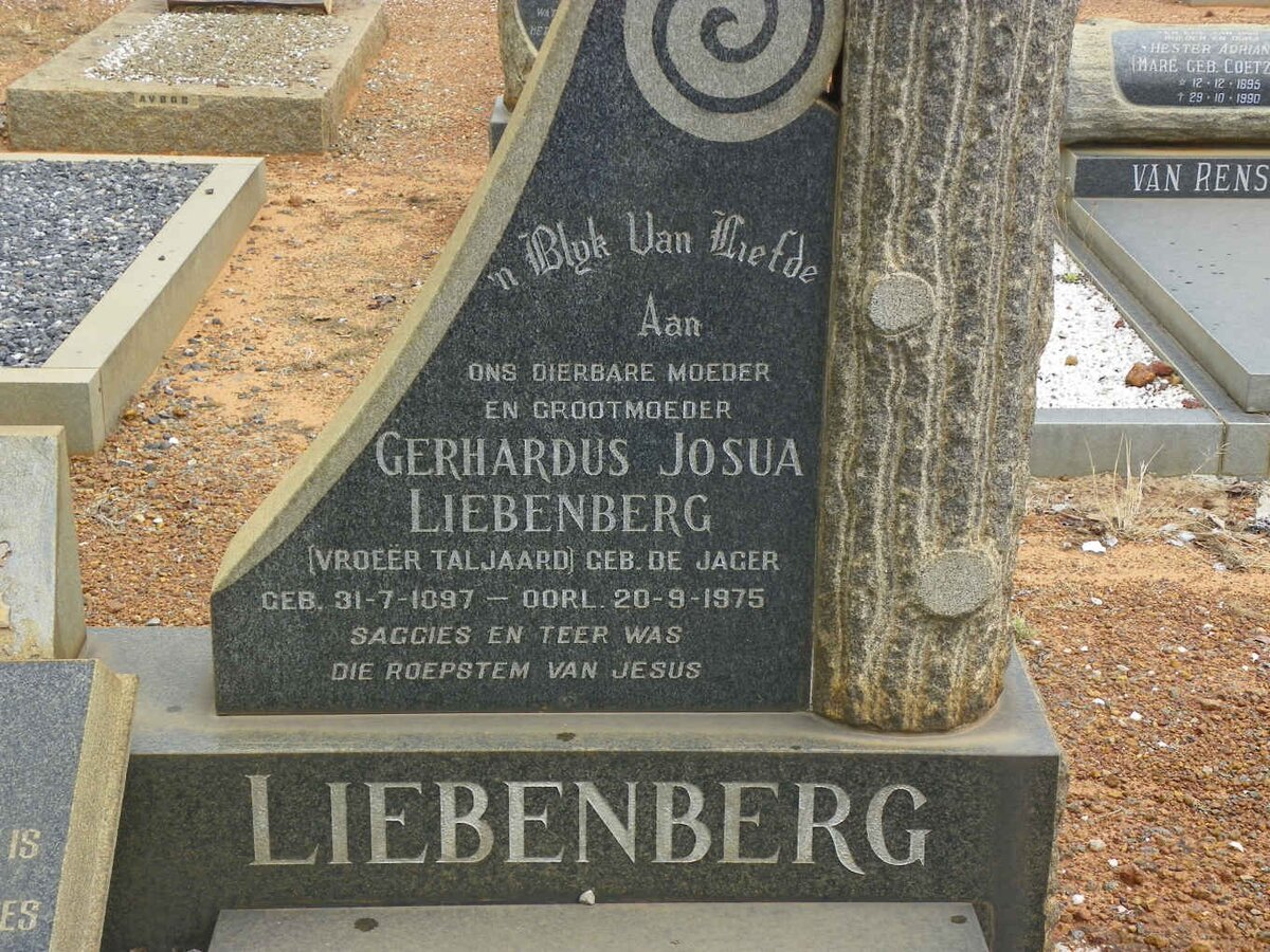 TALJAARD Dirk Cornelius 1884-1964 &amp; Gerhardus Josua LIEBENBERG voorheen TALJAARD nee DE JAGER 1897-1975 #3