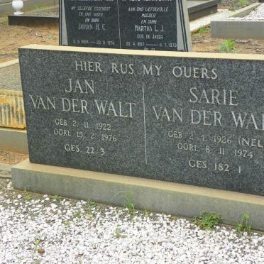 WALT Jan, van der 1922-1976 &amp; Sarie NEL 1926-1974