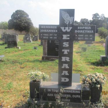 WESTRAAD Hendrik Johannes 1943-2016 &amp; Sophia Dorethia 1940-2017