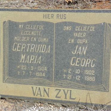 ZYL Jan Georg, van 1902-1988 &amp; Gertruida Maria 1904-1984