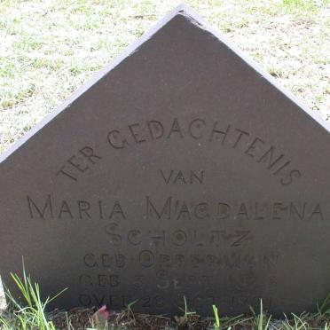 SCHOLTZ Maria Magdalena nee OPPERMAN 1880-1901