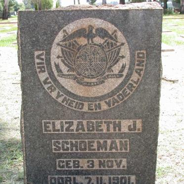 SCHOEMAN Elizabeth J. 1901-1901