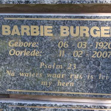 BURGER Barbie 1920-2007