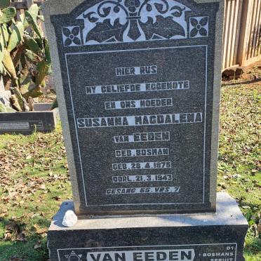 EEDEN Susanna Magdalena, van nee BOSMAN 1875-1943