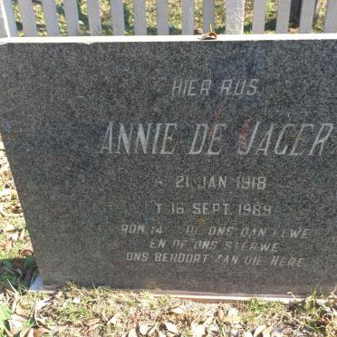 JAGER Annie, de 1918-1989