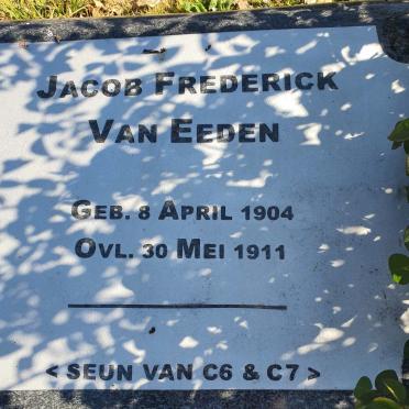 EEDEN Jacob Frederik, van 1904-1911