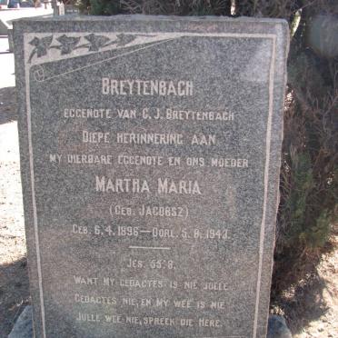 BREYTENBACH Martha Maria nee JACOBSZ 1896-1943