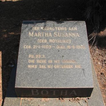 BOTHA Martha Susanna nee NOTHLING 1903-1959