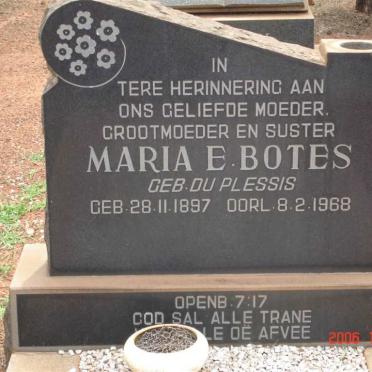 BOTES Maria E. nee DU PLESSIS 1897-1968
