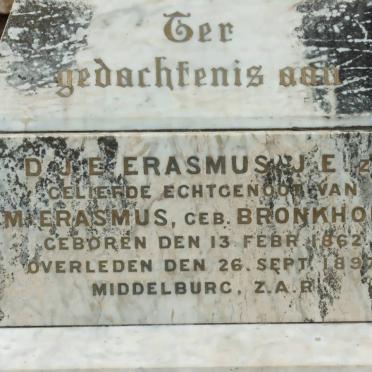 ERASMUS D.J.E. 1862-1897 #2
