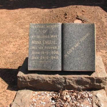 EMSLIE Mona nee VAN ROOYEN 1920-1945