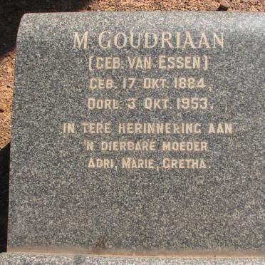 GOUDRIAAN M. nee VAN ESSEN 1884-1953