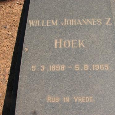 HOEK Willem Johannes Z. 1898-1965