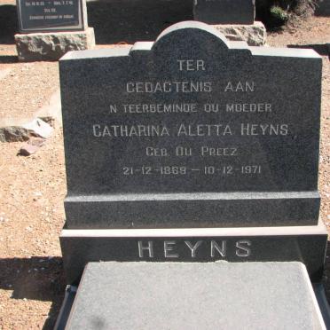 HEYNS Catharina Aletta nee DU PREEZ 1869-1971