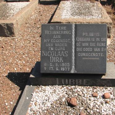 LUBBE Nicolaas Dirk 1903-1977
