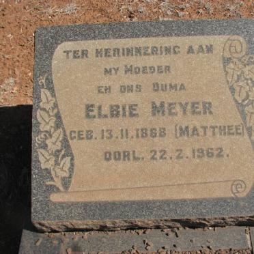 MEYER Elbie nee MATHEE 1888-1962