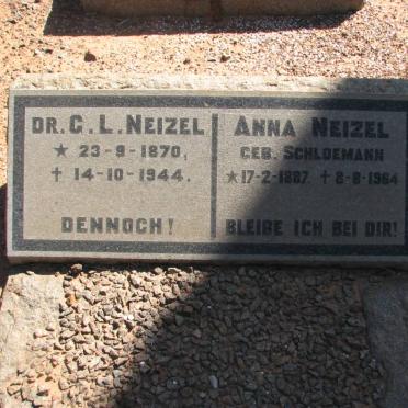 NEIZEL G.L. 1870-1944 &amp; Anna SCHLOEMANN 1887-1964