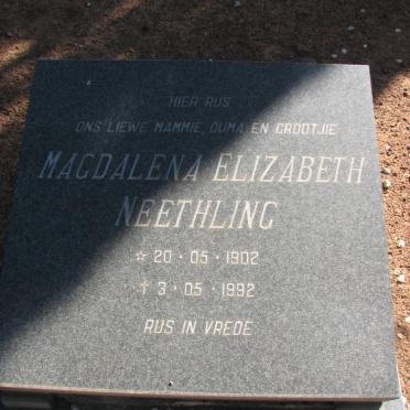 NEETHLING Magdalena Elizabeth 1902-1992