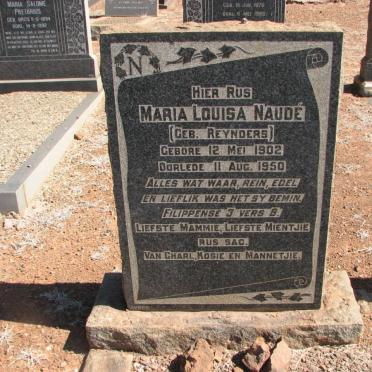 NAUDÉ Maria Louisa nee REYNDERS 1902-1950