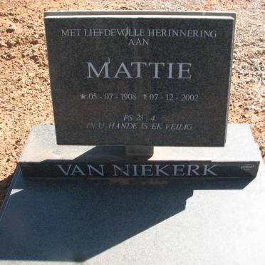 NIEKERK Mattie, van 1908-2002